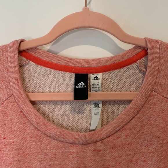 Adidas Sweatshirt Short Sleeve Three Stripe Details Pink Size XL - Picture 5 of 9